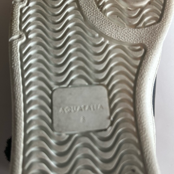 Aquatalia black fur lined leather hi top sneaker booties, 8 - Picture 6 of 7